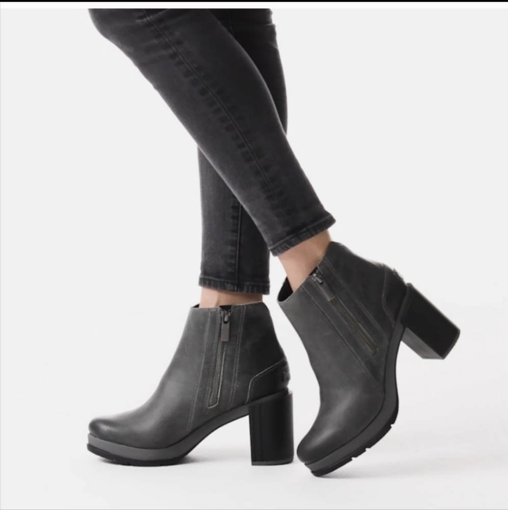 Sz 10.5 Sorel Blake Waterproof Heeled Boots Grey Quarry